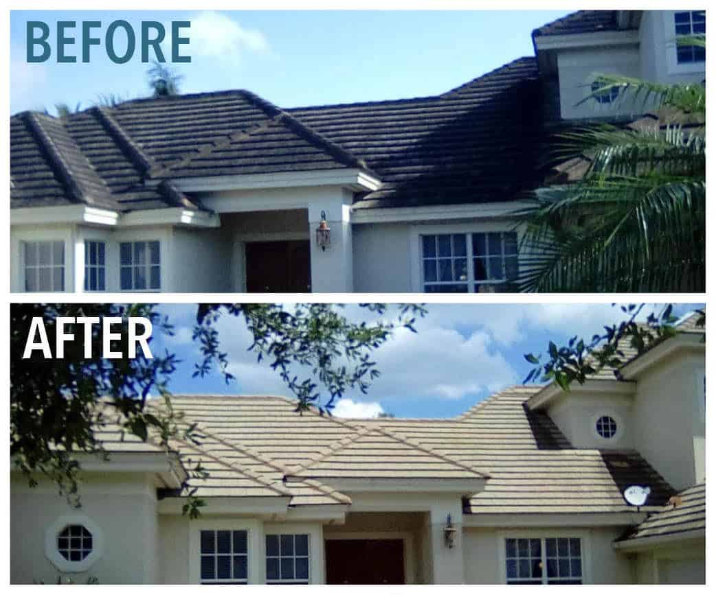 Before and After Residential Roof Cleaning - We Make It Look New Again!